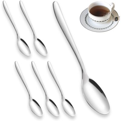 ASAB Pack of 6 Teaspoons Small Tea Spoons Stainless Steel Spoons ASAB Pack of 6 Teaspoons Small Tea Spoons Stainless Steel Spoons