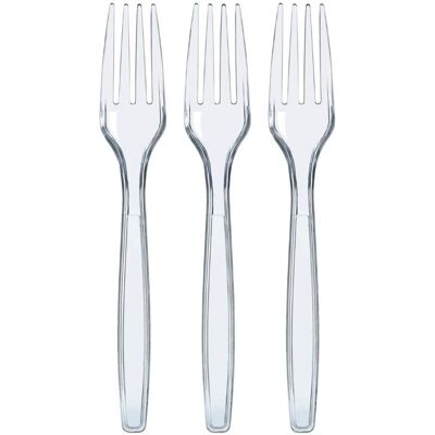 YOHOU Heavyweight Clear Plastic Forks - 100 Count, BPA-Free Disposable Cutlery for Par YOHOU Heavyweight Clear Plastic Forks - 100 Count, BPA-Free Disposable Cutlery for Par