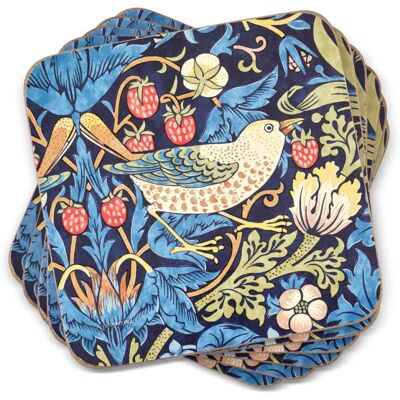 Pimpernel Morris & Co Strawberry Thief Blue Collection Coasters Set o Pimpernel Morris & Co Strawberry Thief Blue Collection Coasters Set o