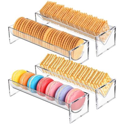Unbranded 4 Pieces Clear Cracker Tray For Serving Rectangular Cracker Holder Acrylic Servi Unbranded 4 Pieces Clear Cracker Tray For Serving Rectangular Cracker Holder Acrylic Servi