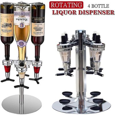 Unbranded (4 Bottle 35ml) 2/4 Bottle Rotating Liquor Dispenser Standing Wine Holder Drink Unbranded (4 Bottle 35ml) 2/4 Bottle Rotating Liquor Dispenser Standing Wine Holder Drink