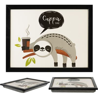 (Sloth) GEEZY Large Wooden Bean Bag Cushioned Lap Tray - 44 x 34cm (Sloth) GEEZY Large Wooden Bean Bag Cushioned Lap Tray - 44 x 34cm