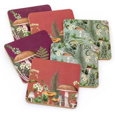 Carousel Set of 6 Mushroom Coasters Forest Fungi Cork Backed Coaster Set 6 Piece Kitc Carousel Set of 6 Mushroom Coasters Forest Fungi Cork Backed Coaster Set 6 Piece Kitc