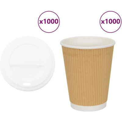 vidaXL Paper Coffee Cups with Lids 300ml - Coffee Cups vidaXL Paper Coffee Cups with Lids 300ml - Coffee Cups