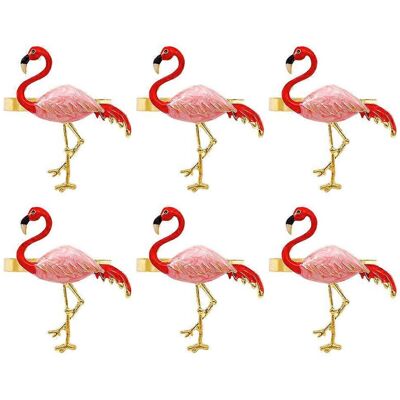 Kricely (As show, One size) 6pcs Flamingo Design Napkin Buckles Hawaiian Party Decorativ Kricely (As show, One size) 6pcs Flamingo Design Napkin Buckles Hawaiian Party Decorativ