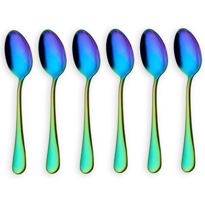 umærket Rainbow color TeaSpoons Coffee Spoonl Set of 6 Pieces (Coffee Scoops) umærket Rainbow color TeaSpoons Coffee Spoonl Set of 6 Pieces (Coffee Scoops)