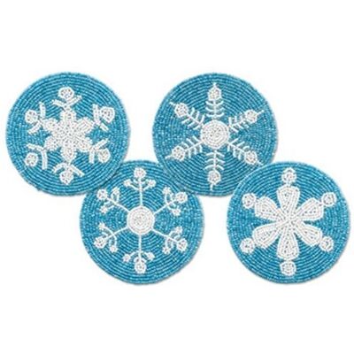 EPOS Beaded Snowflake coasters Set of 4#76-240 EPOS Beaded Snowflake coasters Set of 4#76-240