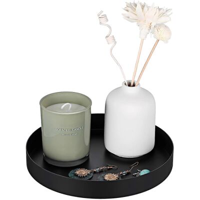 Kricely (As show, One size) Round Serving Tray Round Tray Metal Serving Tray Black Round Kricely (As show, One size) Round Serving Tray Round Tray Metal Serving Tray Black Round