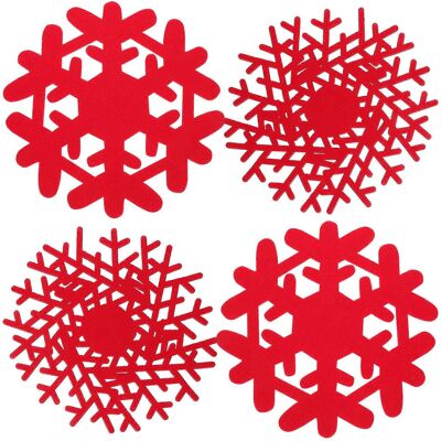Kricely (As show, One size) 4pcs Snowflake Pot Holder Christmas Decorative Coaster Drink Kricely (As show, One size) 4pcs Snowflake Pot Holder Christmas Decorative Coaster Drink