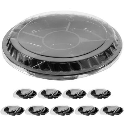 Kricely (As show, One size) 10pcs Disposable Appetizer Tray with Lid Disposable 6 Comp Kricely (As show, One size) 10pcs Disposable Appetizer Tray with Lid Disposable 6 Comp