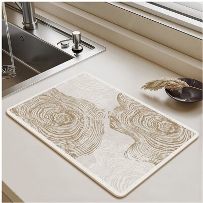 Unbranded (annual ring, 50X80cm 19.7X31.5in) Kitchen countertop no wash silicone drain pad Unbranded (annual ring, 50X80cm 19.7X31.5in) Kitchen countertop no wash silicone drain pad