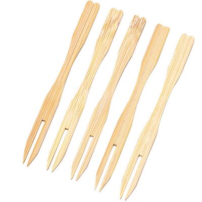 Tlily 500Pcs Bamboo Appetizer Forks, 3.5 Inch Mini Forks ,Disposable Wooden Small Frui Tlily 500Pcs Bamboo Appetizer Forks, 3.5 Inch Mini Forks ,Disposable Wooden Small Frui