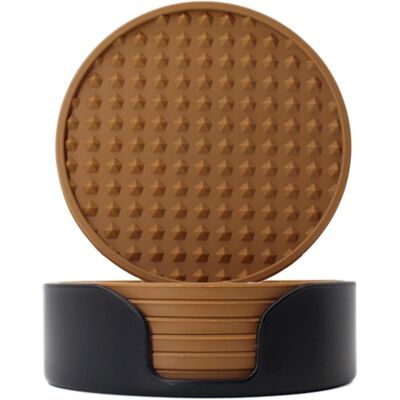 Unbranded (Tan) Cup Mat For Drinks Beer Coasters 6 Pack Coasters Thickened, Holder Inc Unbranded (Tan) Cup Mat For Drinks Beer Coasters 6 Pack Coasters Thickened, Holder Inc