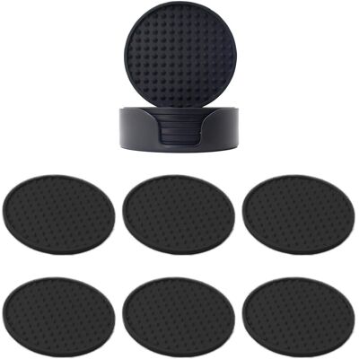 Unbranded (Black) Cup Mat For Drinks Beer Coasters 6 Pack Coasters Thickened, Holder I Unbranded (Black) Cup Mat For Drinks Beer Coasters 6 Pack Coasters Thickened, Holder I