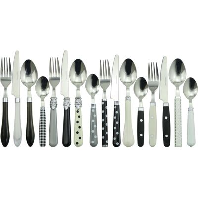 Sigøjnerfarve The Original Brink House Eclectic Black & White Mix & Match Stainless Steel Cutl Sigøjnerfarve The Original Brink House Eclectic Black & White Mix & Match Stainless Steel Cutl