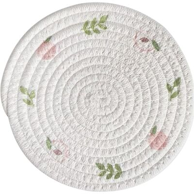 Unbranded (Plate Mat Peach 18cm) Cotton Rope Placemat Spring Flowers Farmhouse Rustic Wo Unbranded (Plate Mat Peach 18cm) Cotton Rope Placemat Spring Flowers Farmhouse Rustic Wo