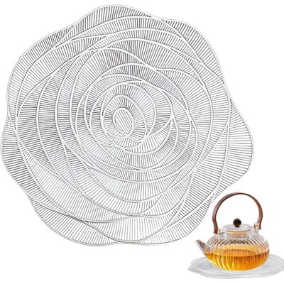 Unbranded (Silver) Shape Placemats - Heat Resistant Place Mats Shape,Flowers Place Mats fo Unbranded (Silver) Shape Placemats - Heat Resistant Place Mats Shape,Flowers Place Mats fo