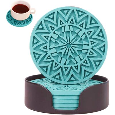 Unbranded (Malachite Green) Drinks Coasters Set,Silicone Cup Accessories - Silicone Hot Dr Unbranded (Malachite Green) Drinks Coasters Set,Silicone Cup Accessories - Silicone Hot Dr
