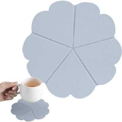 Unbranded (Blue Gray) Floral Coasters Coffee Cup Mat,Silicone Coasters Insulation Tablet Unbranded (Blue Gray) Floral Coasters Coffee Cup Mat,Silicone Coasters Insulation Tablet