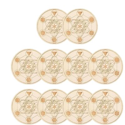 Unbranded (No. 3) Wood Coaster - 10x Creative Geometric Tea Coaster - Anti-scalding Tablet Unbranded (No. 3) Wood Coaster - 10x Creative Geometric Tea Coaster - Anti-scalding Tablet