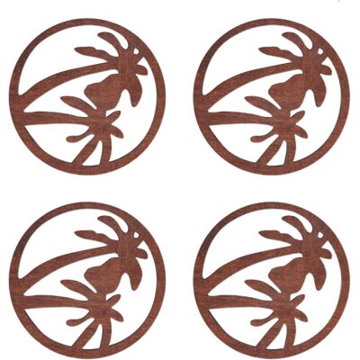 Unbranded Palm Tree Coaster Set,4x Palm Tree Pattern Modern Anti-Scalding Absorbent Round Unbranded Palm Tree Coaster Set,4x Palm Tree Pattern Modern Anti-Scalding Absorbent Round