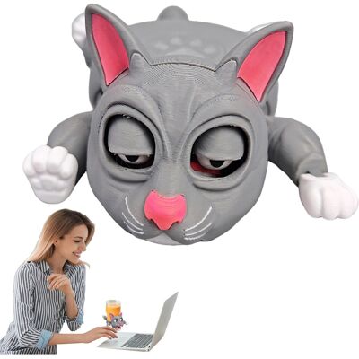 Unbranded (Grey) Cat Coasters for Drinks Fun Drink Coasters Cat Decor - Movable Limbs In Unbranded (Grey) Cat Coasters for Drinks Fun Drink Coasters Cat Decor - Movable Limbs In