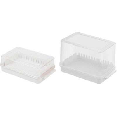 Kricely (As show, One size) 2pcs Butter Box with Lids Butter Cutting Server Case Butter Kricely (As show, One size) 2pcs Butter Box with Lids Butter Cutting Server Case Butter