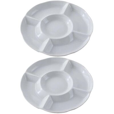 Kricely (As show, One size) 2Pcs Divided Plate Fruit Snacks Serving Platter Compartment Kricely (As show, One size) 2Pcs Divided Plate Fruit Snacks Serving Platter Compartment