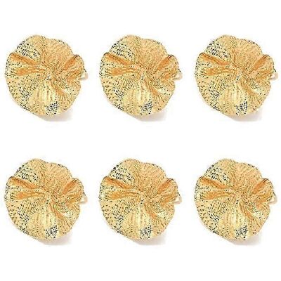Kikidex (As show, One size) 6Pcs Metal Lotus Leaf Napkin Ring Restaurant Napkin Ring Nap Kikidex (As show, One size) 6Pcs Metal Lotus Leaf Napkin Ring Restaurant Napkin Ring Nap