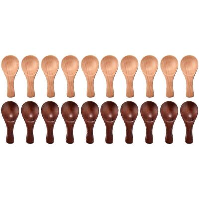 Kikidex (As show, One size) 20 Pieces Small Wooden Spoons Mini Condiments Sugar Seasonin Kikidex (As show, One size) 20 Pieces Small Wooden Spoons Mini Condiments Sugar Seasonin