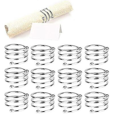 Unbranded (As show, One size) Napkin ring (12-piece spiral, silver), 12-piece metal napkin Unbranded (As show, One size) Napkin ring (12-piece spiral, silver), 12-piece metal napkin