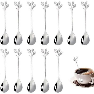 Unbranded (As show, One size) 12 pieces of stainless steel leaf teaspoon, coffee spoon, St Unbranded (As show, One size) 12 pieces of stainless steel leaf teaspoon, coffee spoon, St