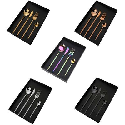 Unbranded (Symphony, One size) 4pcs Stainless Steel Flatware Cutlery Set Knife Fork Spoon Unbranded (Symphony, One size) 4pcs Stainless Steel Flatware Cutlery Set Knife Fork Spoon