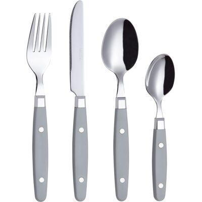 EXZACT Cutlery Set 24pcs Stainless Steel - with Rivet Craft Handles/Retro Style EXZACT Cutlery Set 24pcs Stainless Steel - with Rivet Craft Handles/Retro Style