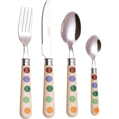 Exzact 16pcs Cutlery Polka Dots Stainless Steel - Dishwasher Safe - Dinner Knife Exzact 16pcs Cutlery Polka Dots Stainless Steel - Dishwasher Safe - Dinner Knife
