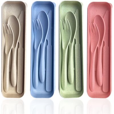 RYHHH 4 Sets Reusable Cutlery Set, 12 Pcs Plastic PP Flatware, Travel Cutlery Se RYHHH 4 Sets Reusable Cutlery Set, 12 Pcs Plastic PP Flatware, Travel Cutlery Se