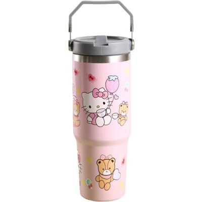 Unbranded (Pink Kitty) Large 890ml Sanrio Capacity Stainless Steel Vacuum Thermos Cartoon Unbranded (Pink Kitty) Large 890ml Sanrio Capacity Stainless Steel Vacuum Thermos Cartoon