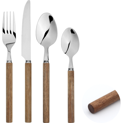 Glim & Glam (16) Cutlery Sets Acacia Wood Handle Stainless Steel Glim & Glam (16) Cutlery Sets Acacia Wood Handle Stainless Steel