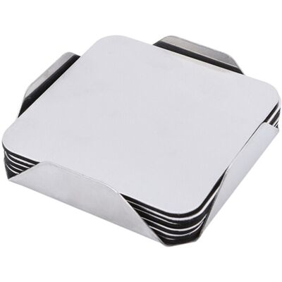 Typecat Coasters - Stainless Steel Holder with Coaster Set -Drink Milk Coffee Typecat Coasters - Stainless Steel Holder with Coaster Set -Drink Milk Coffee