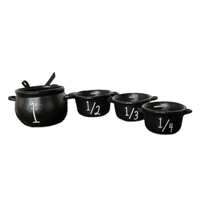 Saudism Mini Witch Cauldron Set,4pc Small Cauldron,Mini Candy Bucket Measuring Cups Hall Saudism Mini Witch Cauldron Set,4pc Small Cauldron,Mini Candy Bucket Measuring Cups Hall