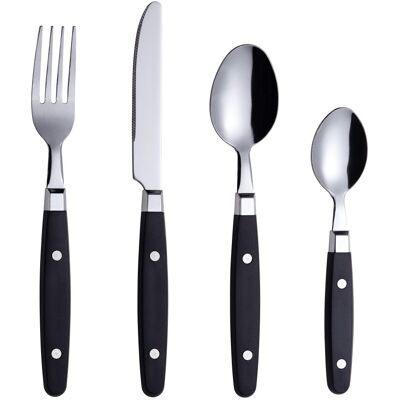 EXZACT Cutlery Set 24pcs Stainless Steel - with Rivet Craft Handles/Retro Style EXZACT Cutlery Set 24pcs Stainless Steel - with Rivet Craft Handles/Retro Style