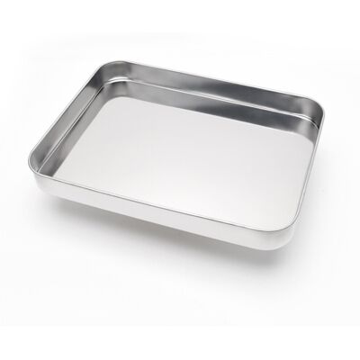 INOOMP 10Inch Stainless Steel Rectangular Baking Tray For Rice Noodles INOOMP 10Inch Stainless Steel Rectangular Baking Tray For Rice Noodles