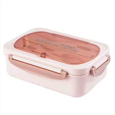 Markenlos Lunch Box with Tableware for Picnic Pink Markenlos Lunch Box with Tableware for Picnic Pink