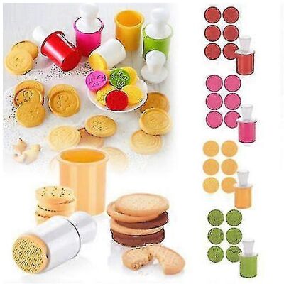 Unbranded (Red) 6 Pcs Cookie Stamps with 6 Patterns, Christmas Cookie Cutters, New Tools Unbranded (Red) 6 Pcs Cookie Stamps with 6 Patterns, Christmas Cookie Cutters, New Tools