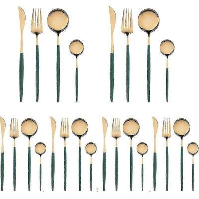 Unbranded 24-piece mirror-polished stainless steel cutlery set, Western cutlery set for 6 Unbranded 24-piece mirror-polished stainless steel cutlery set, Western cutlery set for 6