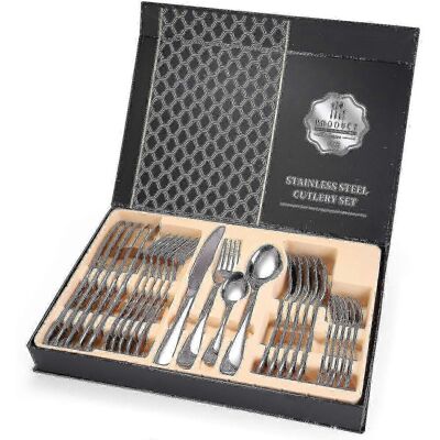 Unbranded (Silver)24 Piece Stainless Steel Cutlery Set Unbranded (Silver)24 Piece Stainless Steel Cutlery Set