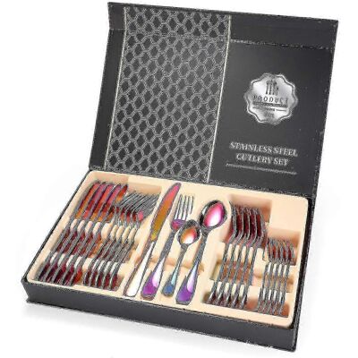 Unbranded (Purple)24-piece stainless steel cutlery set Unbranded (Purple)24-piece stainless steel cutlery set