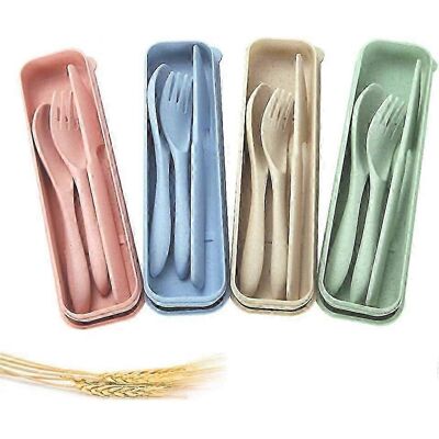 Unbranded 4-Piece Portable Wheat Straw Tableware Set, Spoon Dinnerware Set Suitable for Ki Unbranded 4-Piece Portable Wheat Straw Tableware Set, Spoon Dinnerware Set Suitable for Ki