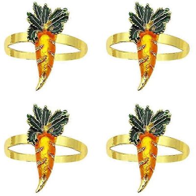 Unbranded Set of 4 Easter Carrot Napkin Rings, Trendy Napkin Buckles, Table Accessories (Y Unbranded Set of 4 Easter Carrot Napkin Rings, Trendy Napkin Buckles, Table Accessories (Y