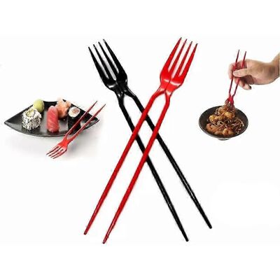 Unbranded (BLACK 10pcs) 10pcs fork chopsticks in one, Chork 24pcs combination fork chopsti Unbranded (BLACK 10pcs) 10pcs fork chopsticks in one, Chork 24pcs combination fork chopsti